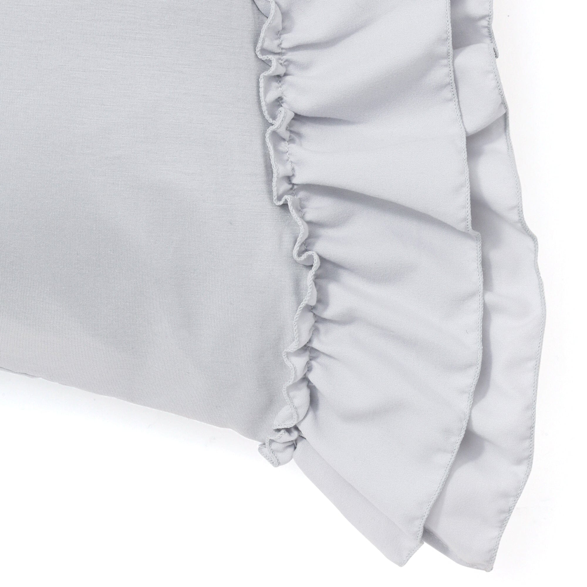 Fuwaro Cooling Pillow Cover Ruffle 700 X 500 Grey