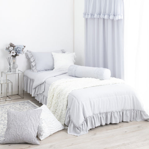 Fuwaro Cooling Pillow Cover Ruffle 700 X 500 Grey