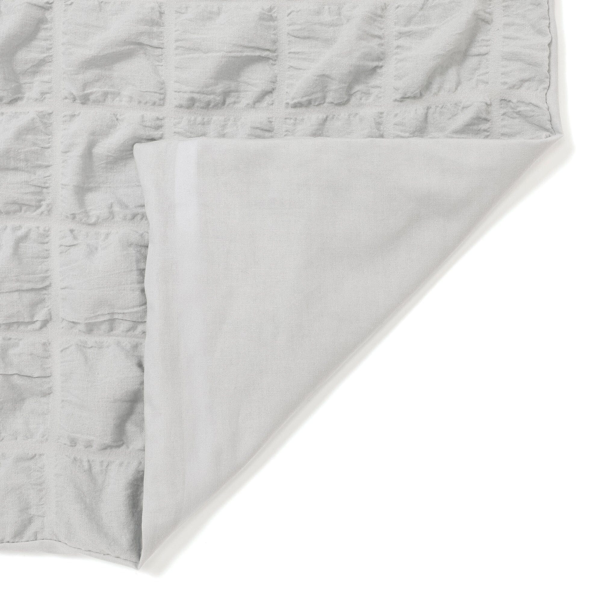 Sheersucker Check Duvet Cover Single Light Blue
