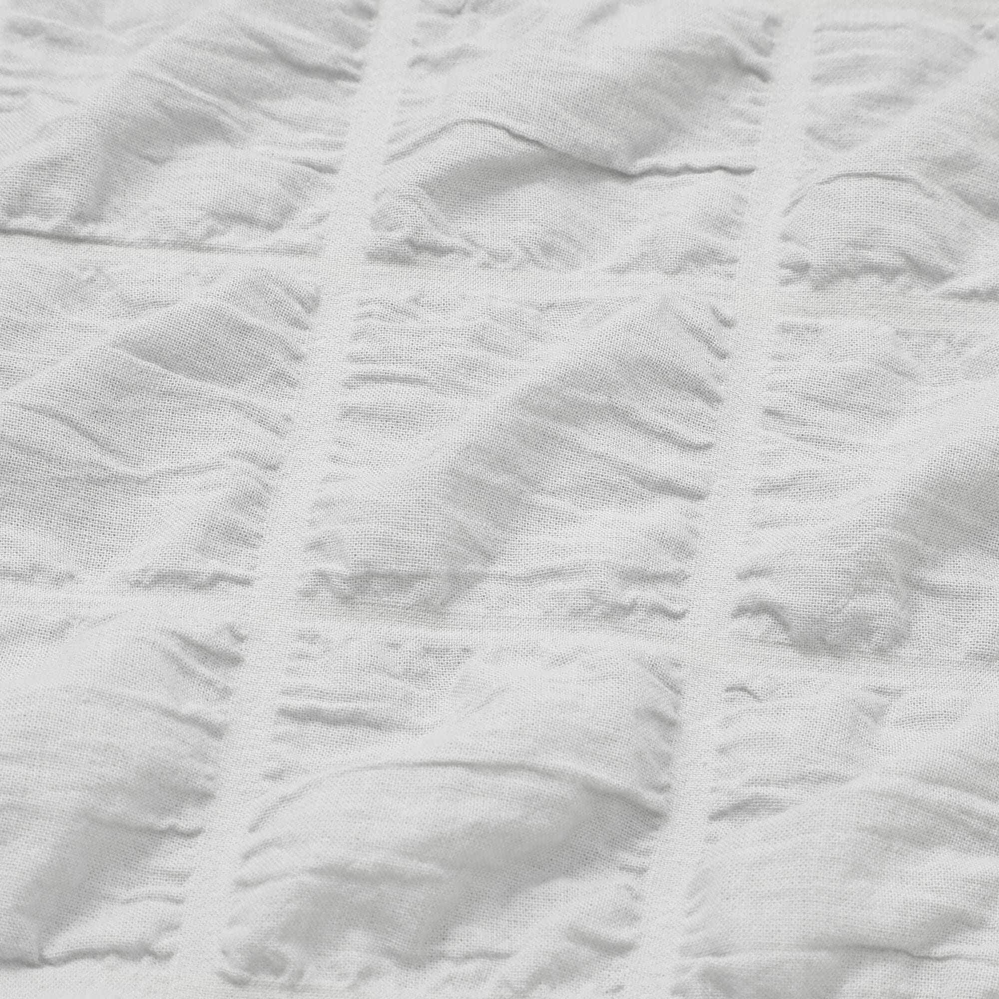 Sheersucker Check Duvet Cover Double Light Blue