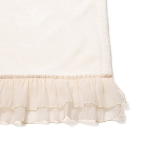 Smooth Frilled Throw (Lap Blanket) 1500 X 800 Ivory